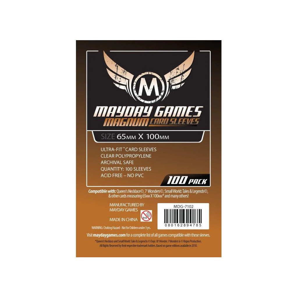 100 Protège Cartes 7 Wonders 65x100mm Mayday (MDG-7102)
