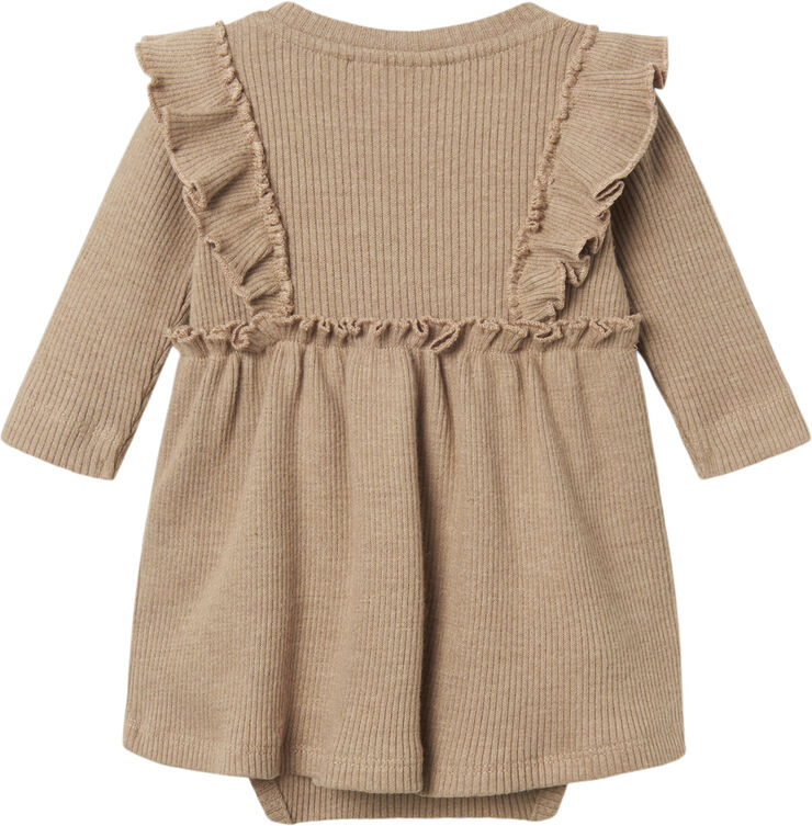 Lil' Atelier NBFSOPHIA SIN LS BODY DRESS LIL Rugby tan