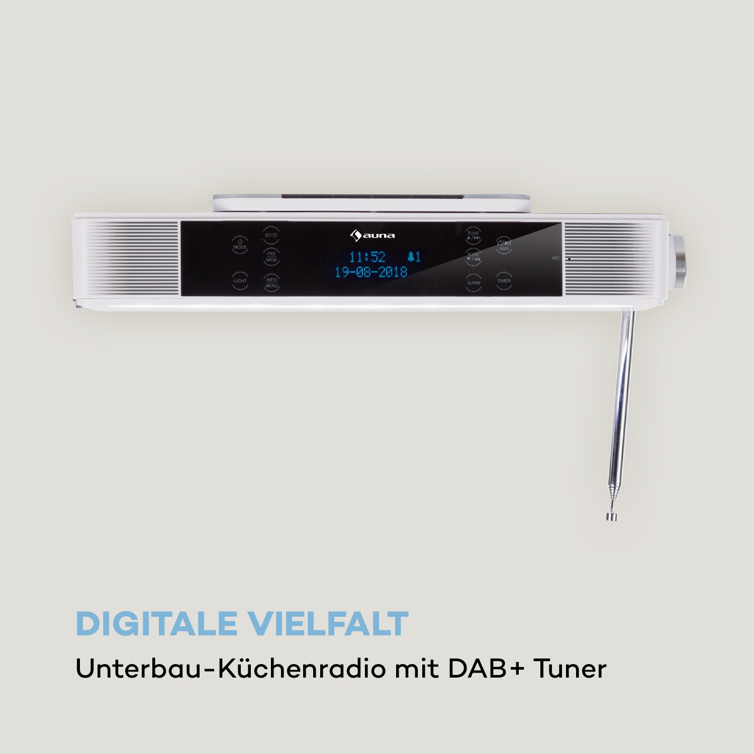 KR-140 Bluetooth Küchenradio DAB+/UKW Freisprechfunktion LED-Licht Weiß