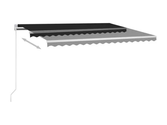 Auvent rétractable automatique avec poteaux 4,5x3 m Anthracite