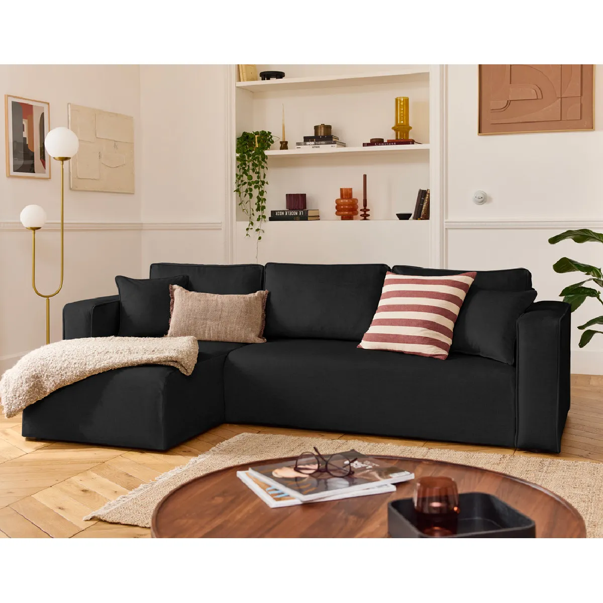 Bestmobilier Housse canapé Topaze - Noir