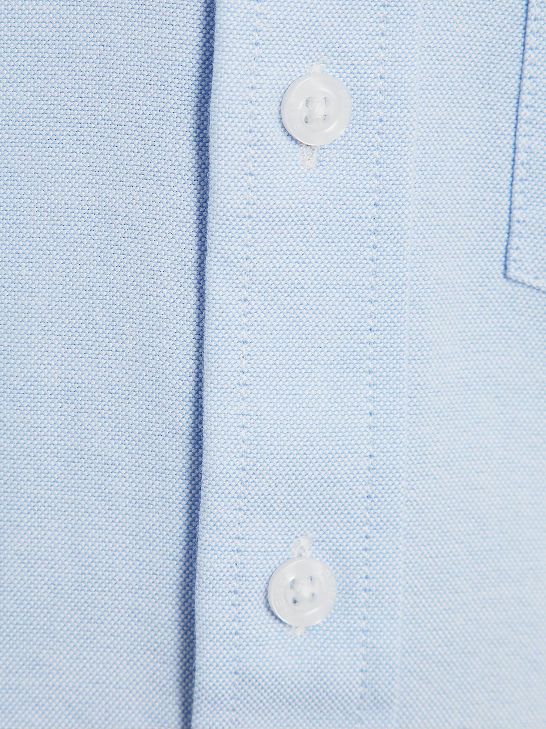 Zachtblauw - Reiss Greenwich Oxford overhemd met knopen