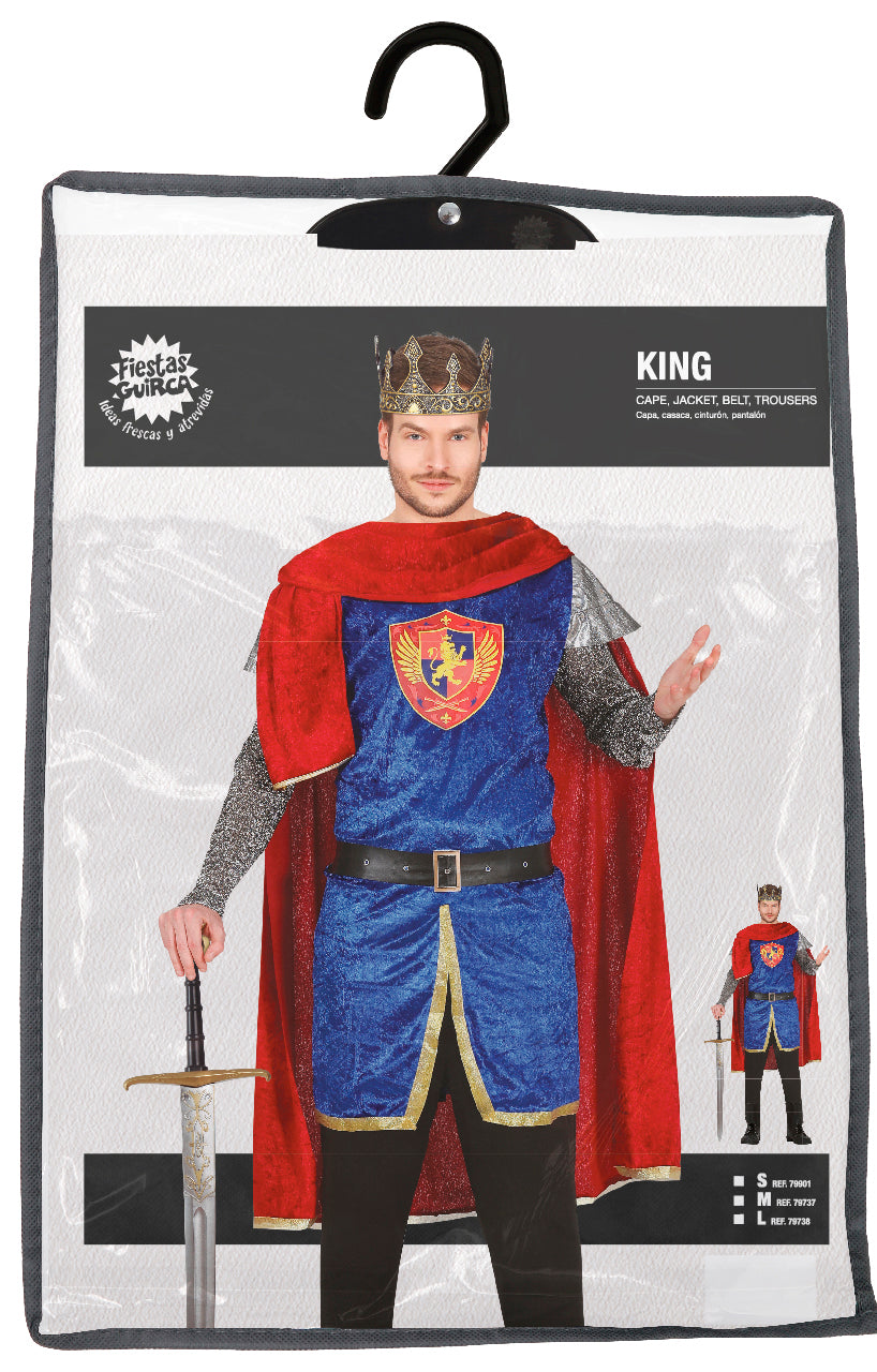 Koning Kostuum Blauw Heren