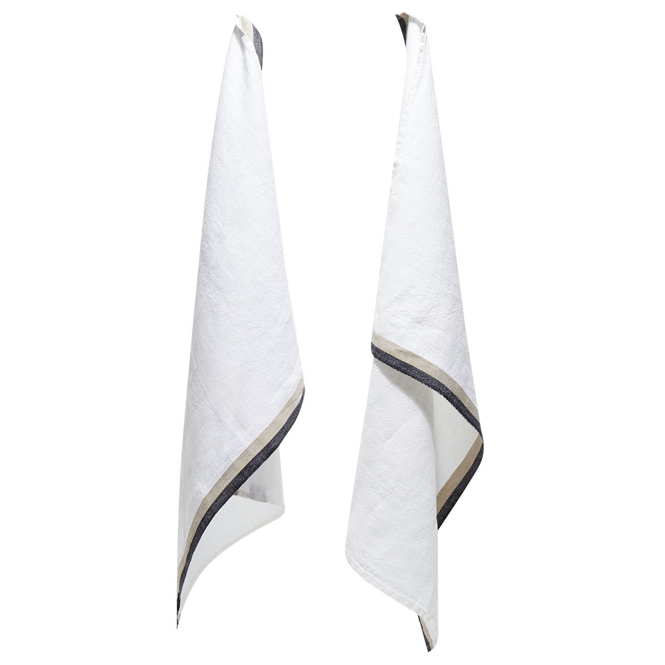 Haomy 2 Torchons 100% Lin Sisco lin - 48x70 cm