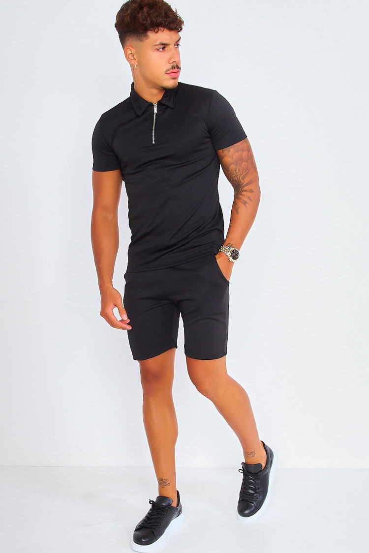 Ensemble noir polo + short