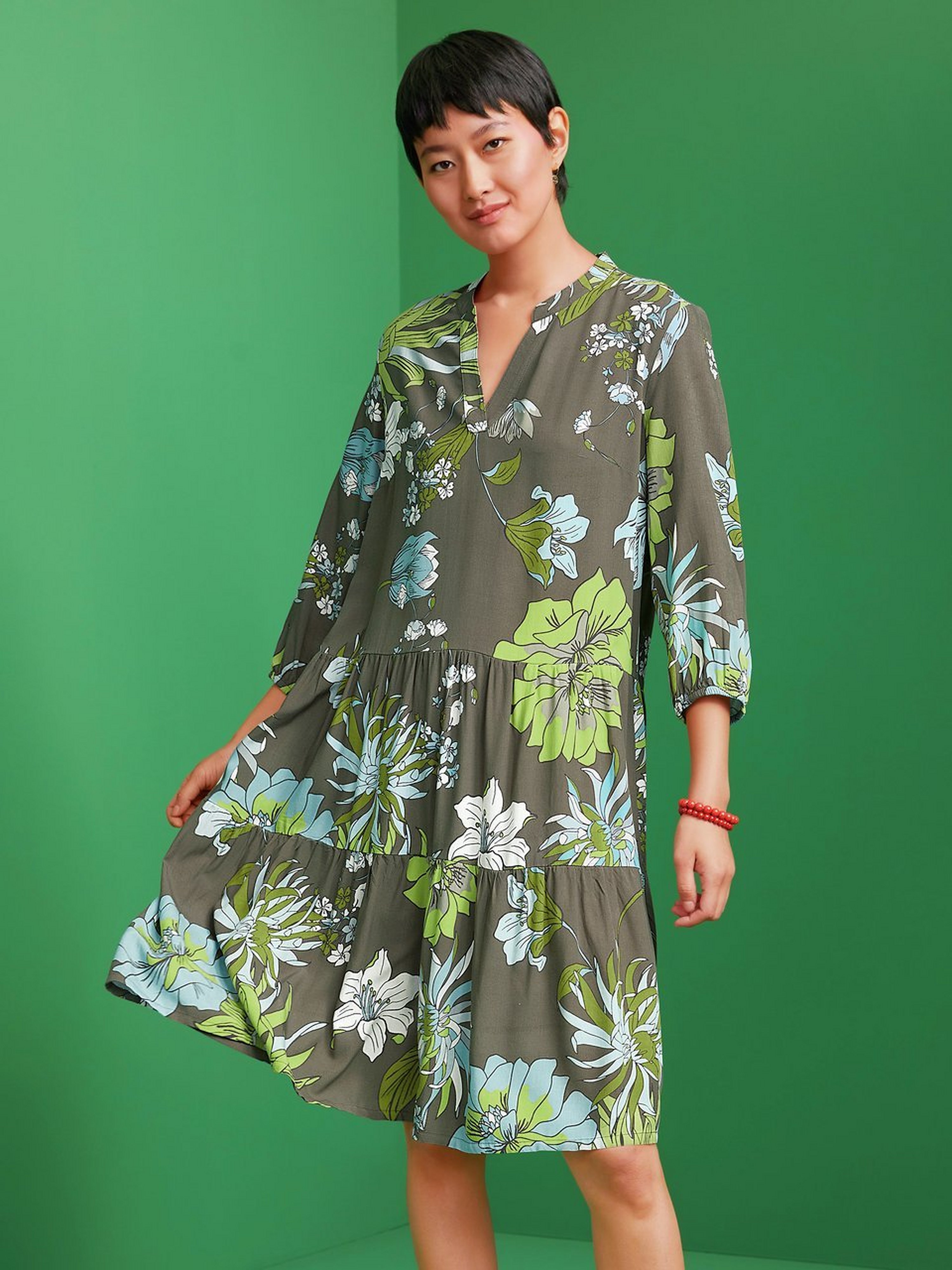 Jersey-Kleid mit 3/4-Arm