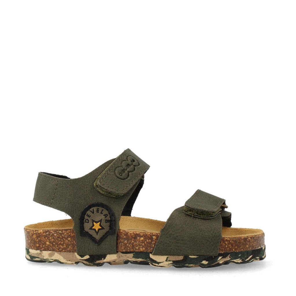 Develab 48319leren sandalen donkergroen