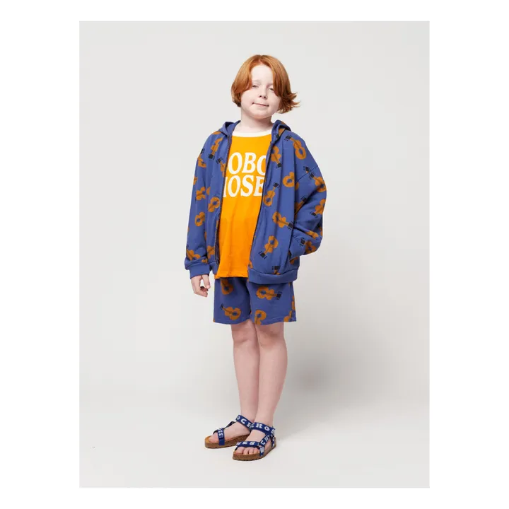 Bobo Choses Sweat Zippé Coton Bio Guitares | Bleu