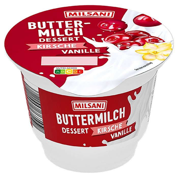 MILSANI Fruchtbuttermilch Dessert 200 g, Kirsche-Vanille