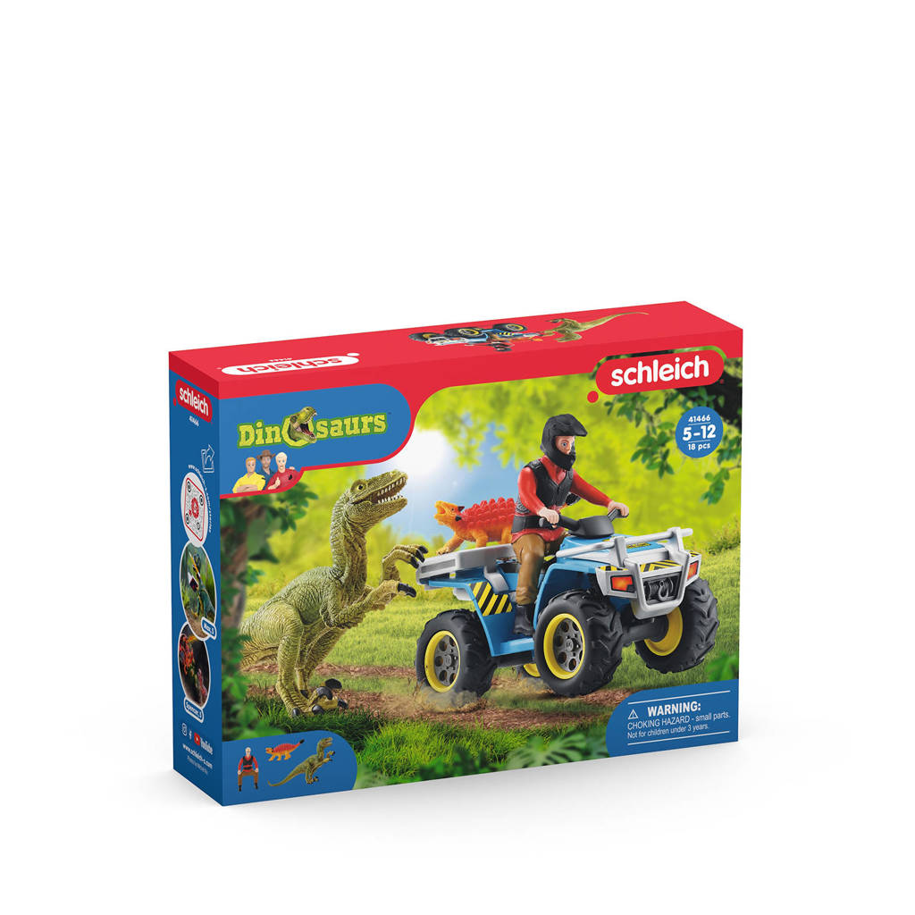 Vlucht op de Quad voor de velociraptor