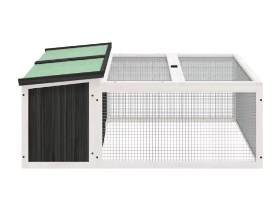 Clapier gris 117,5x97x47,5 cm bois de pin massif