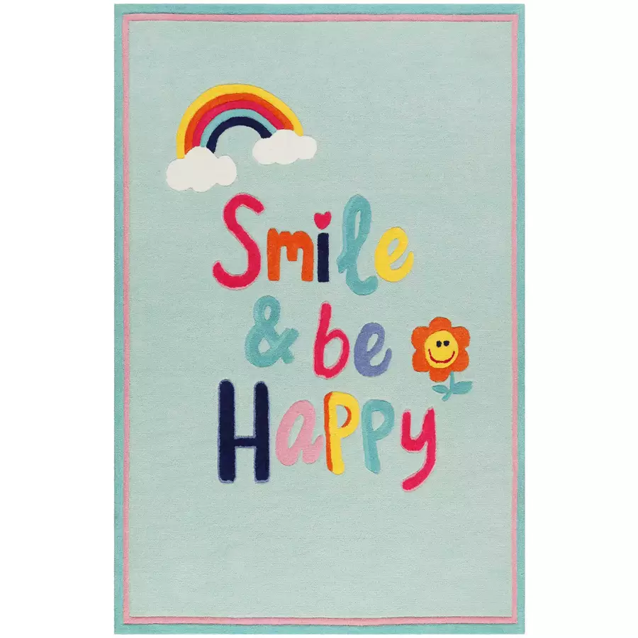 Smart Kids Kinderteppich Happy me! hellblau