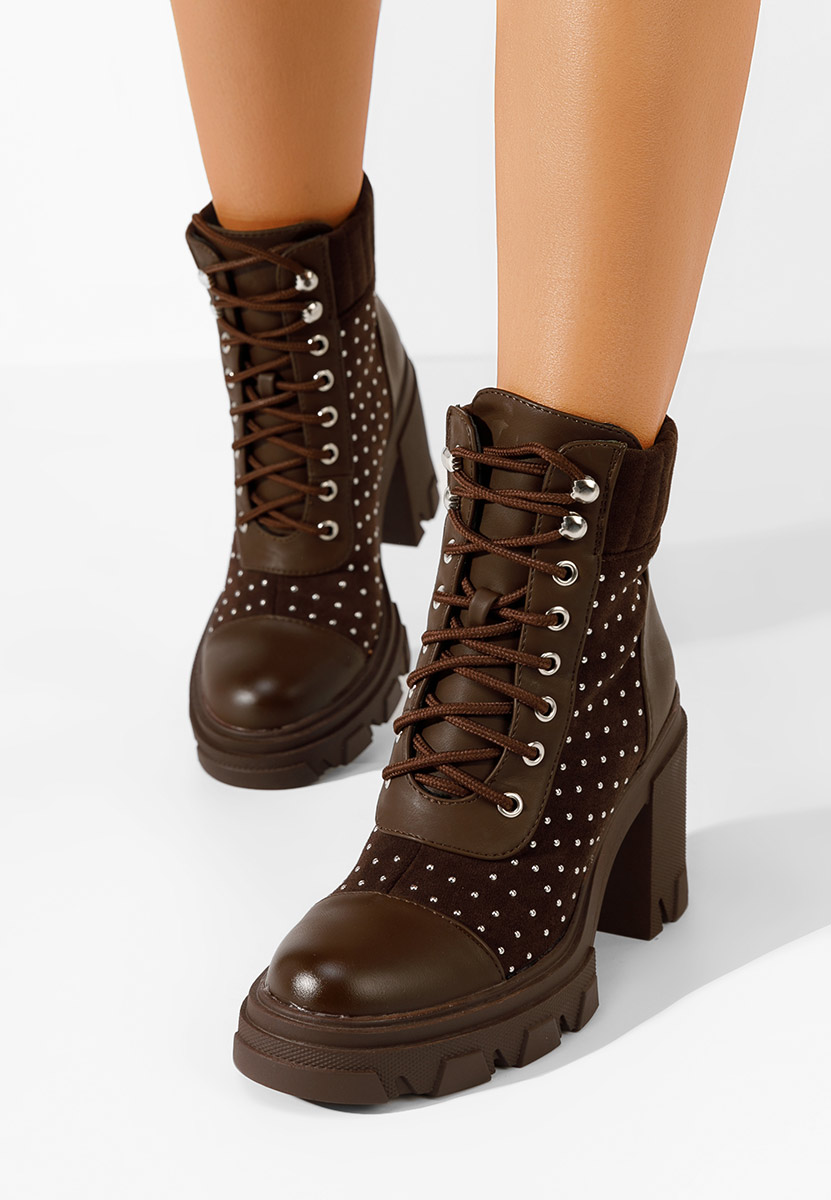 Bottines à talon bruns Molina