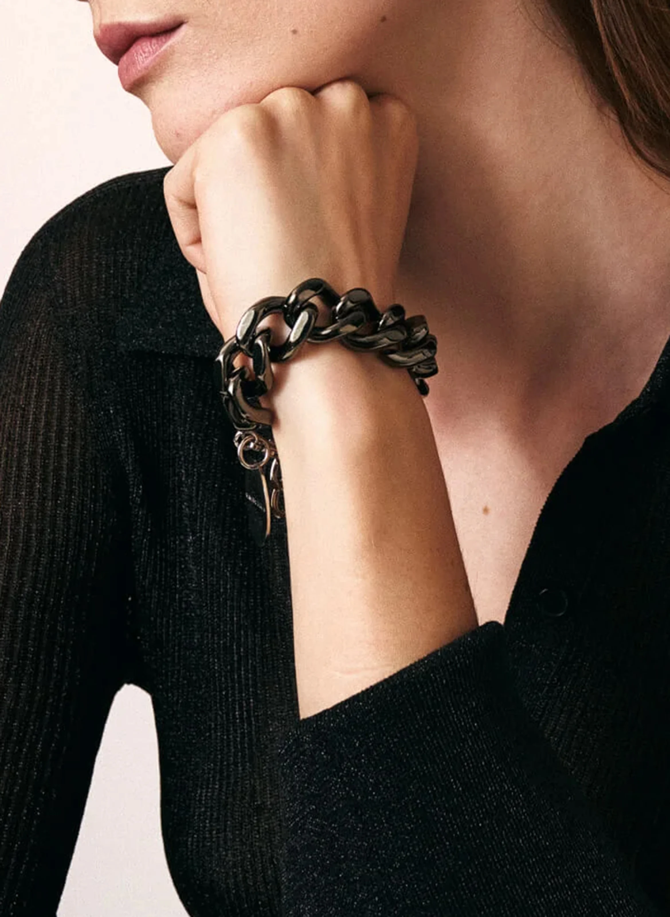 MINI FLAT CHAIN - Bracelet fantaisie | Noir