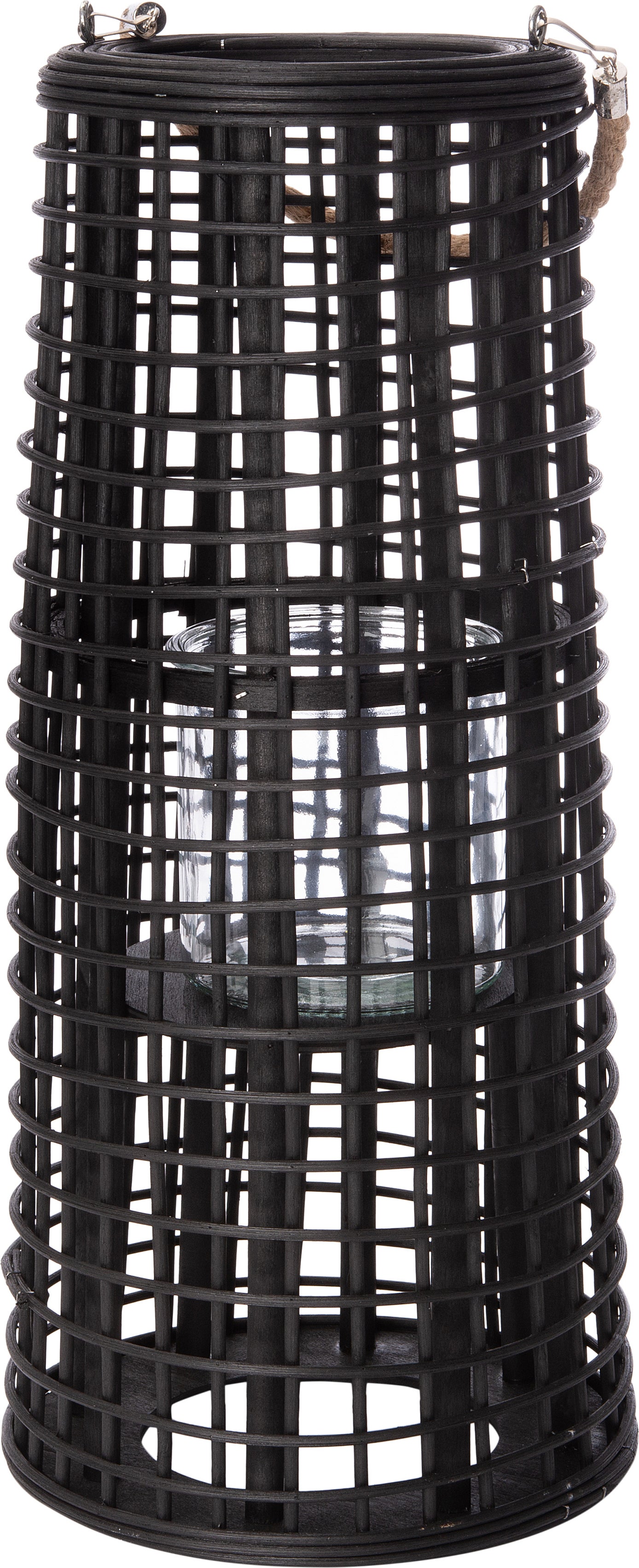 Intratuin windlicht Bregje zwart D 21,5 H 50 cm