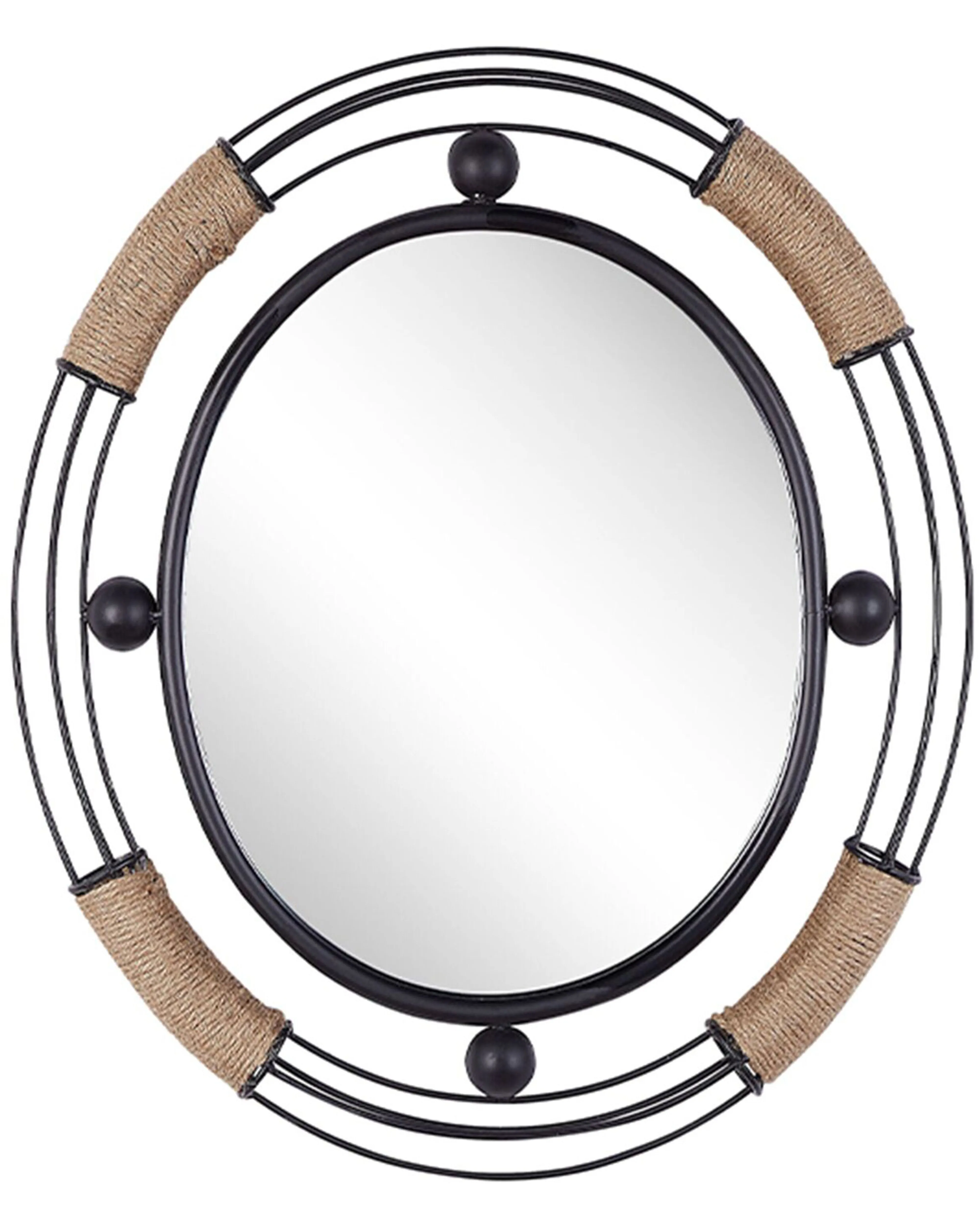 Wandspiegel MOULINS 50 cm 55 cm Metaal Zwart