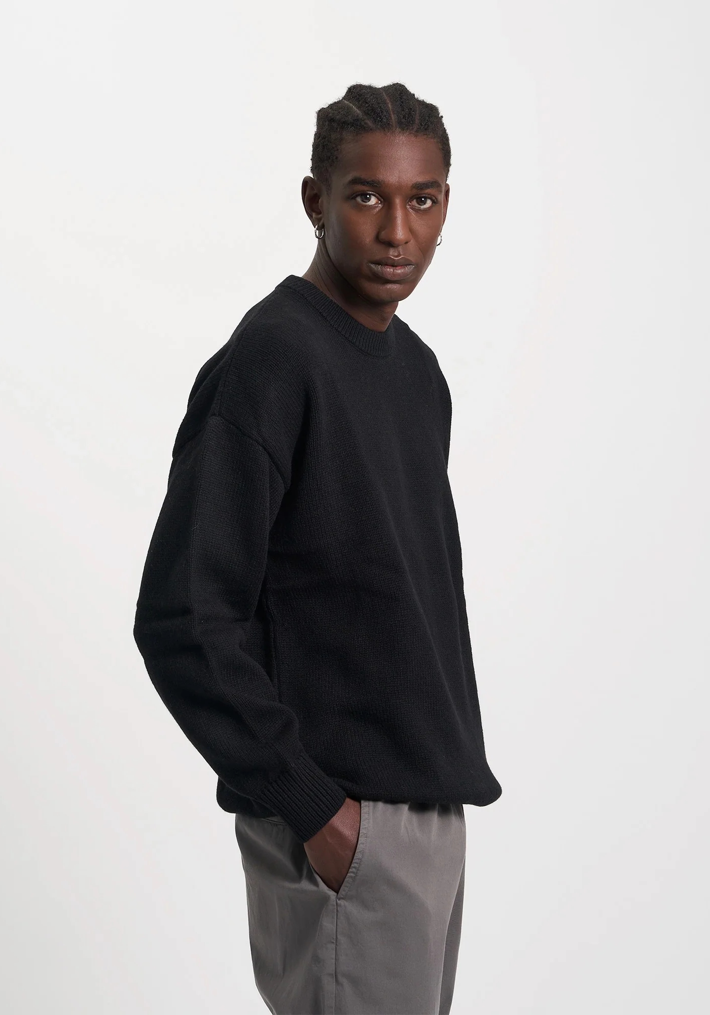 Colorful Standard Oversized Merino-Wollpullover Deep Black