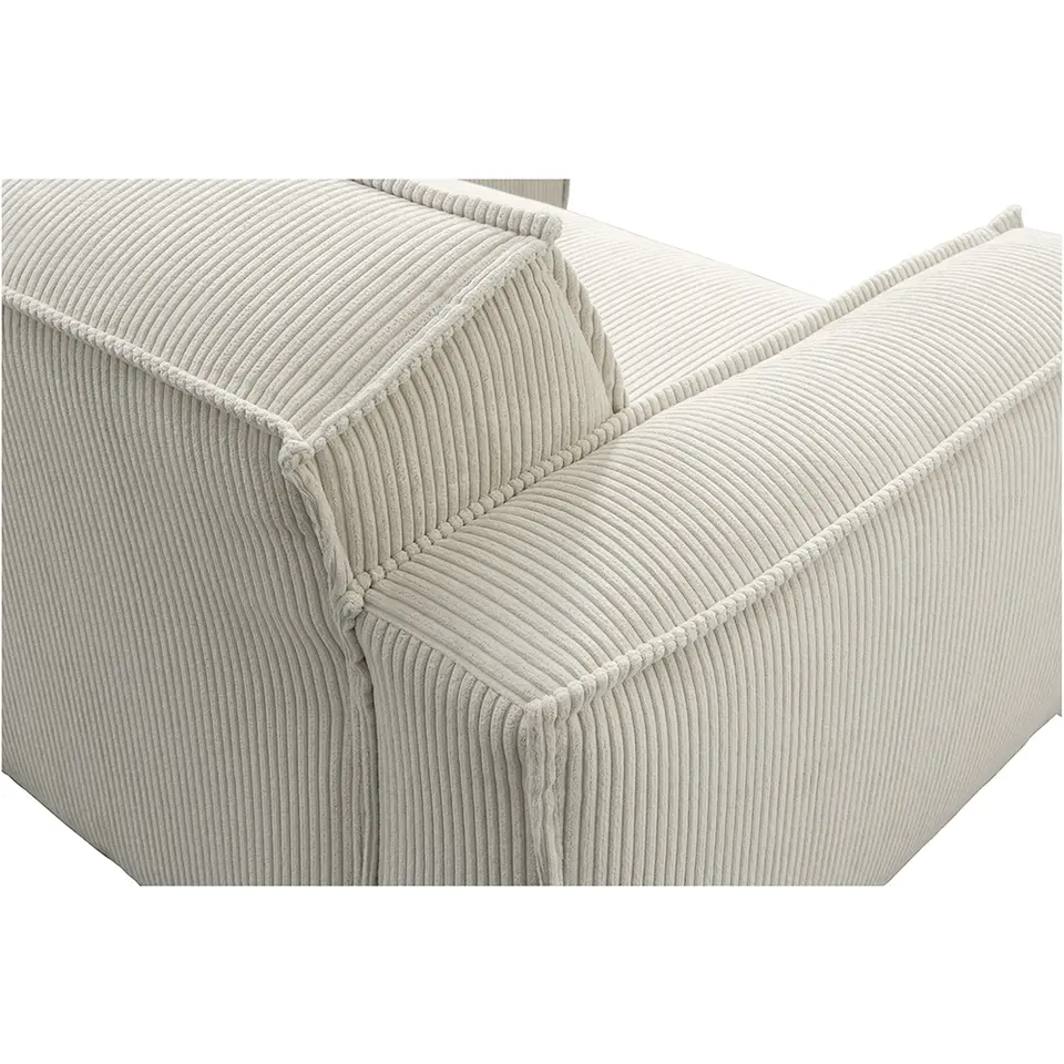 Bank Brooklyn met chaise longue rechts - Soop - crème
