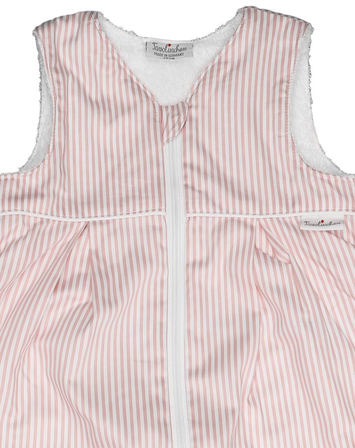 Frottee-Schlafsack mit Streifen in rosa/weiß