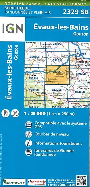 IGN - 2329 SB EVAUX LES BAINS 1 25 000