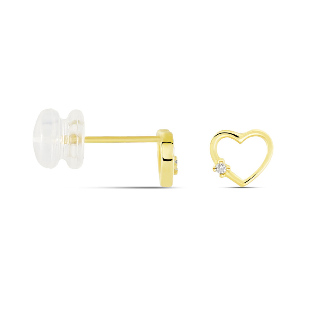 Boucles D'oreilles Puces Or Jaune Stavie Diamant