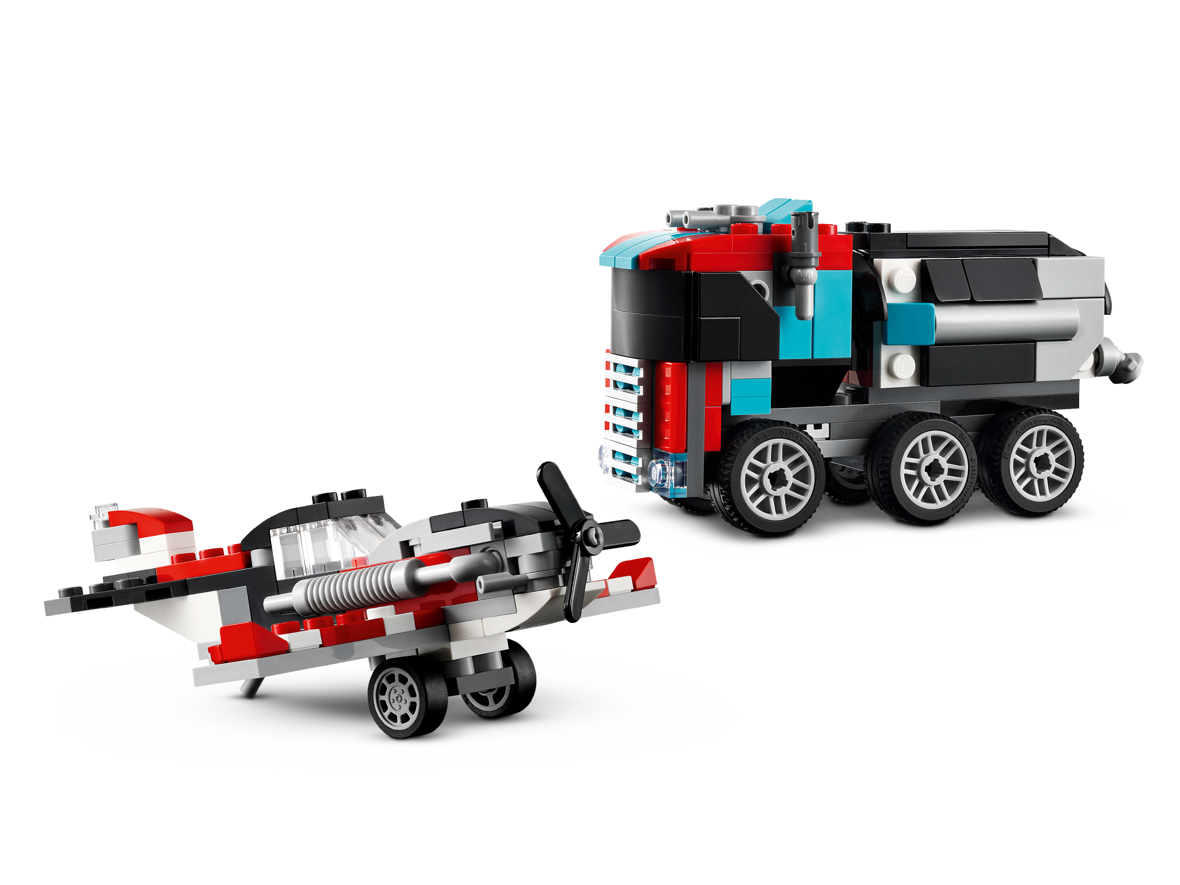 Caminhão com reboque e helicóptero 31146