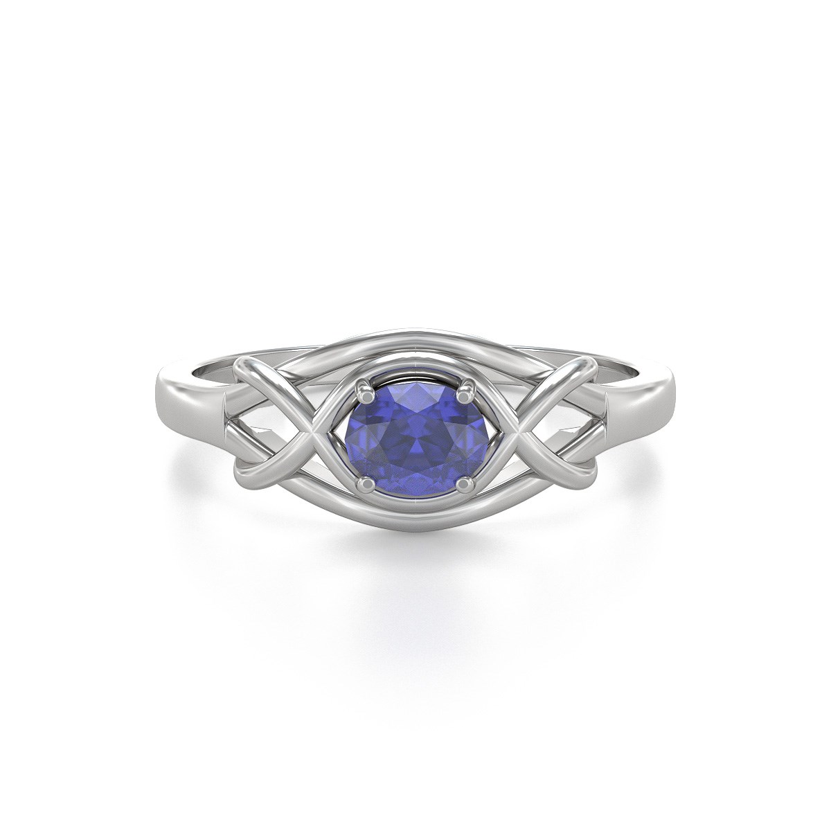 Bague ADEN Or 585 Blanc Tanzanite 1.870grs