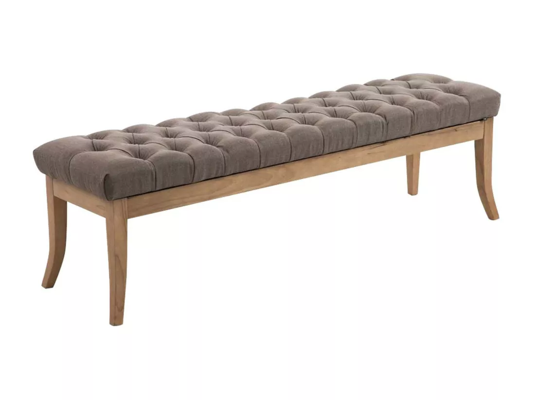 Banquette - Tissu & Bois - Taupe - Ramses