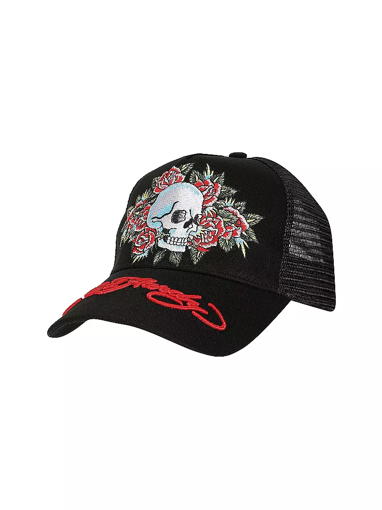 ED HARDY Kappe SKULL-ROSE schwarz