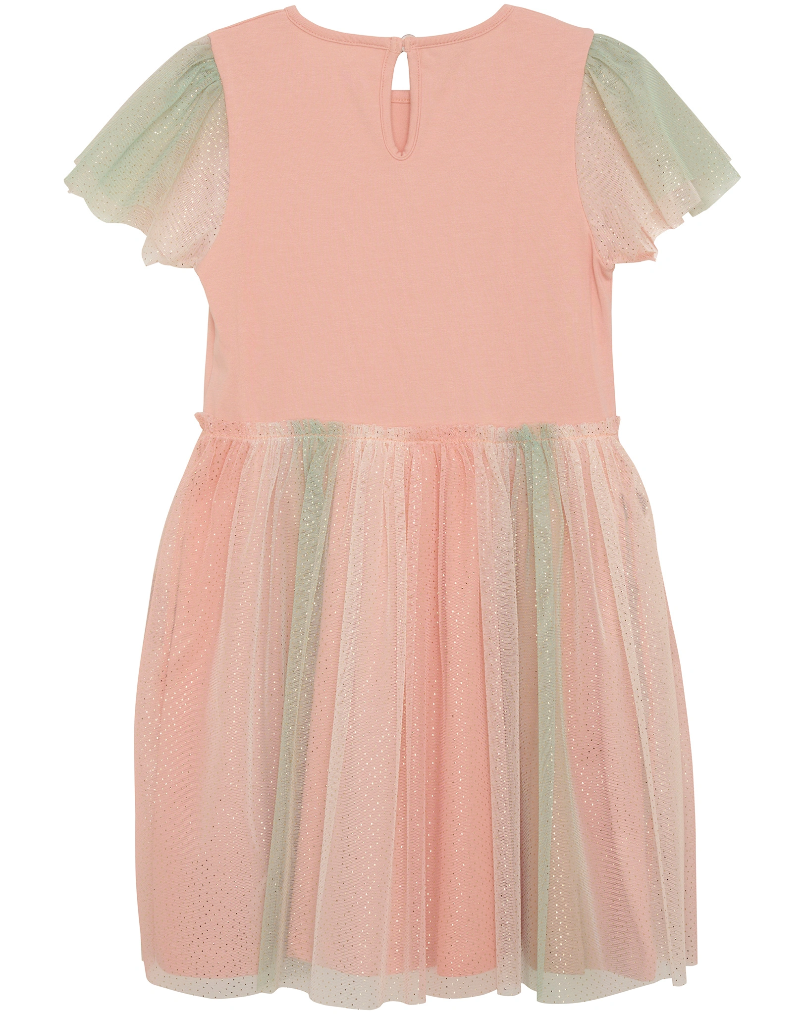 Kurzarmkleid TÜLL in peach beige