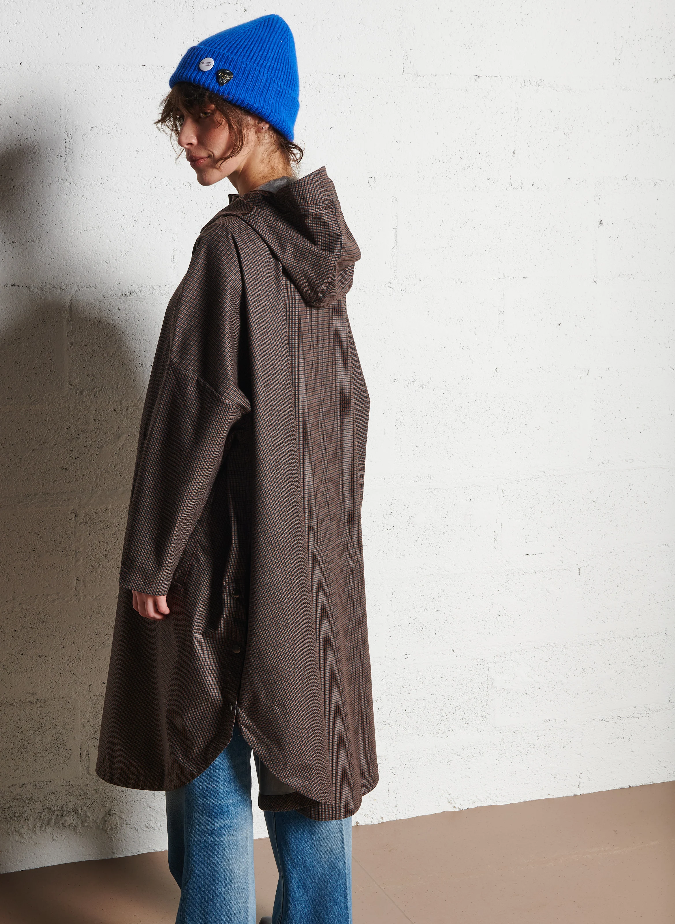 VANNAH - Poncho ample col montant| Marron