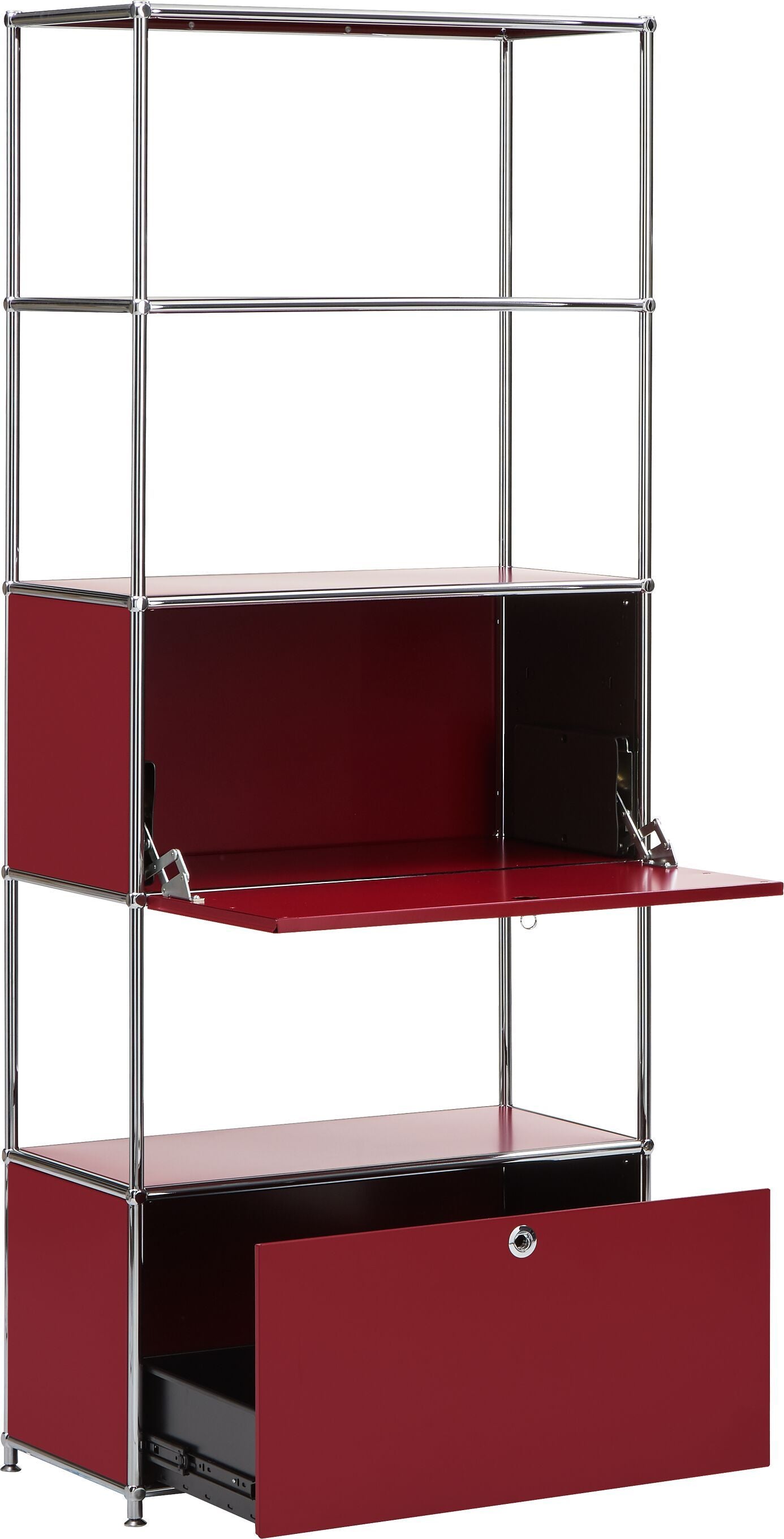 FLEXCUBE Regal - Rot / B: 78.0 cm x T: 40.0 cm x H: 193.0 cm