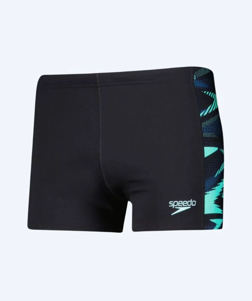Speedo aquashorts til mænd - Hyperboom Panel - Sort/turkis
