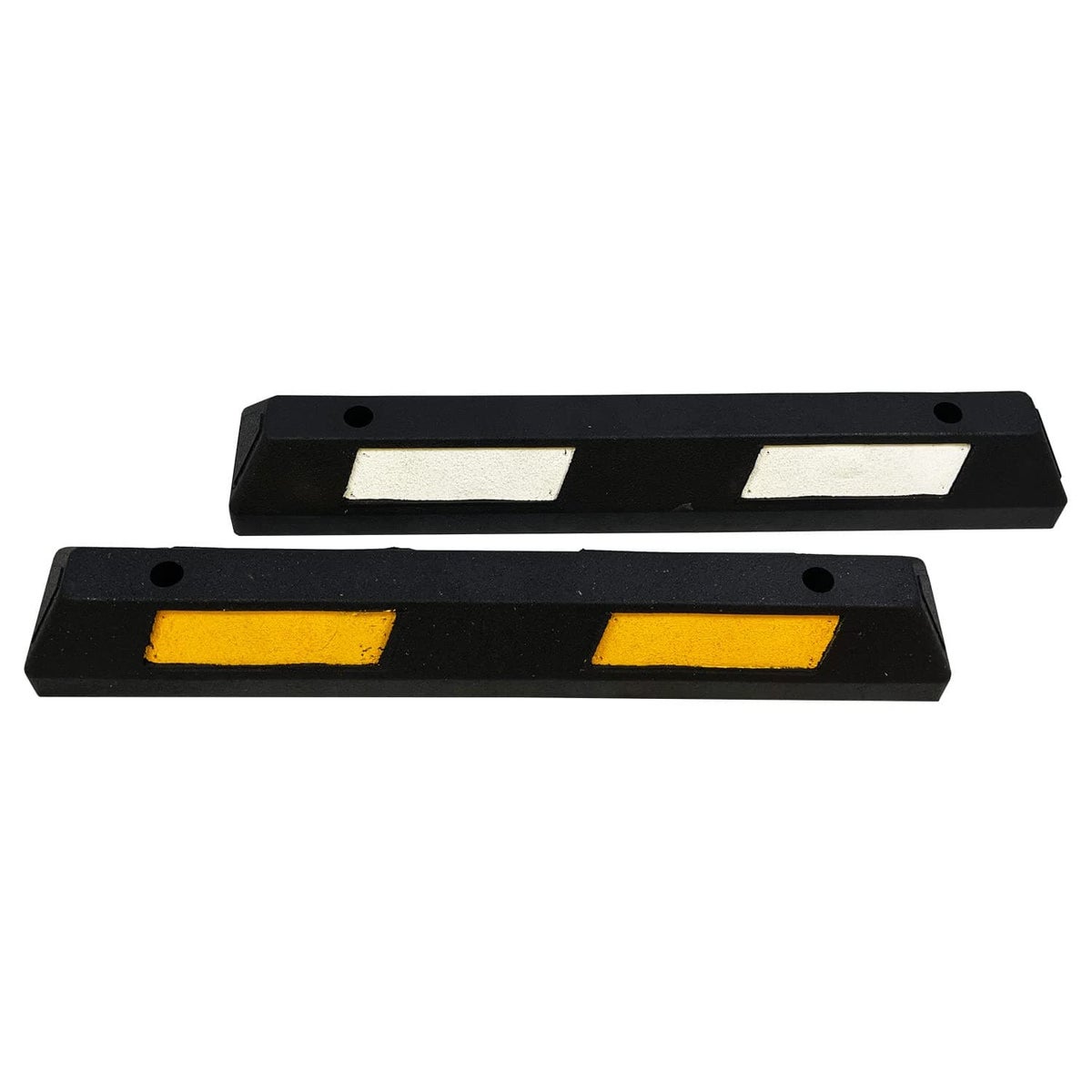 UvV ECOPARK Wielstop, Parkeerstop, Impact Protector, Zwart, Gemaakt van Gerecycled Materiaal | Gemaakt in de EU / 90 cm, Wit