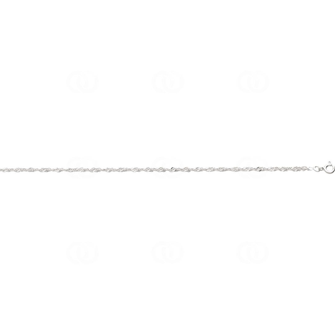 Fusskette Singapur 925 Silber rhodiniert 26cm