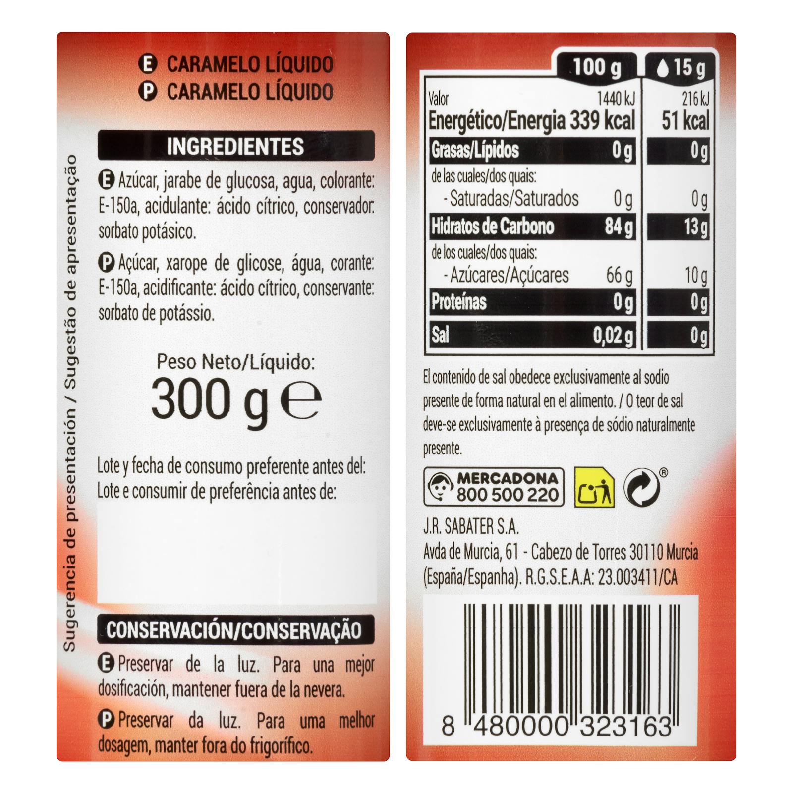 Caramel liquide Hacendado
