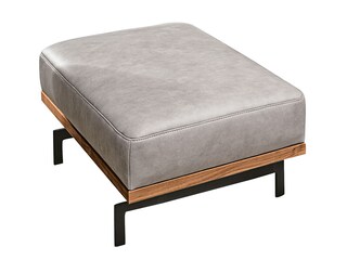 JOOP! Hocker 100 x 65 cm Lederbezug grau