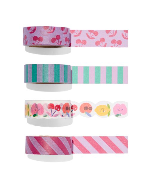 4 rouleaux de ruban adhésif washi fruits