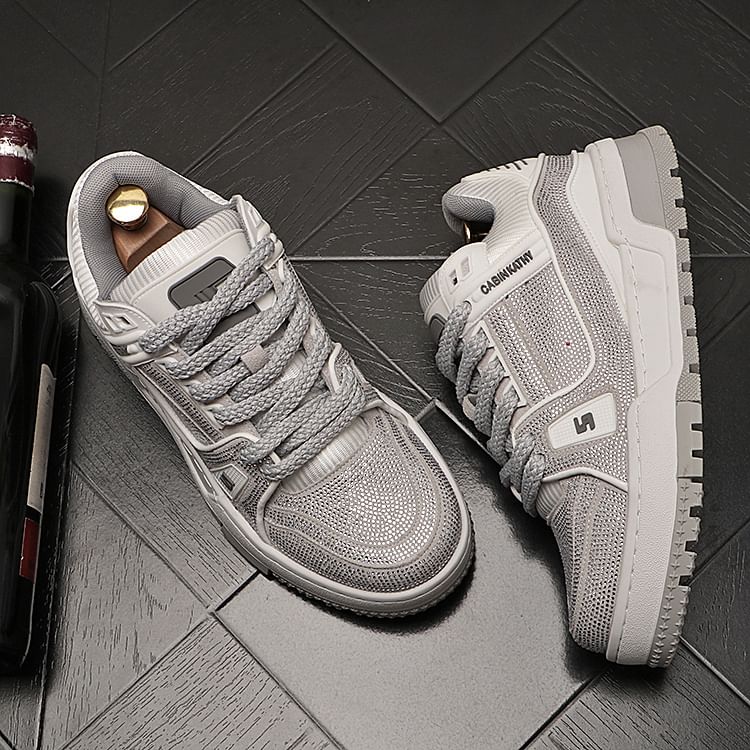 Mr Ozera - Sneakers met vetersluiting en strass