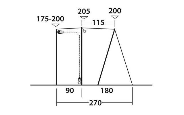 Outwell San Diego Busvorzelt Anbauhöhe 175 - 200 cm