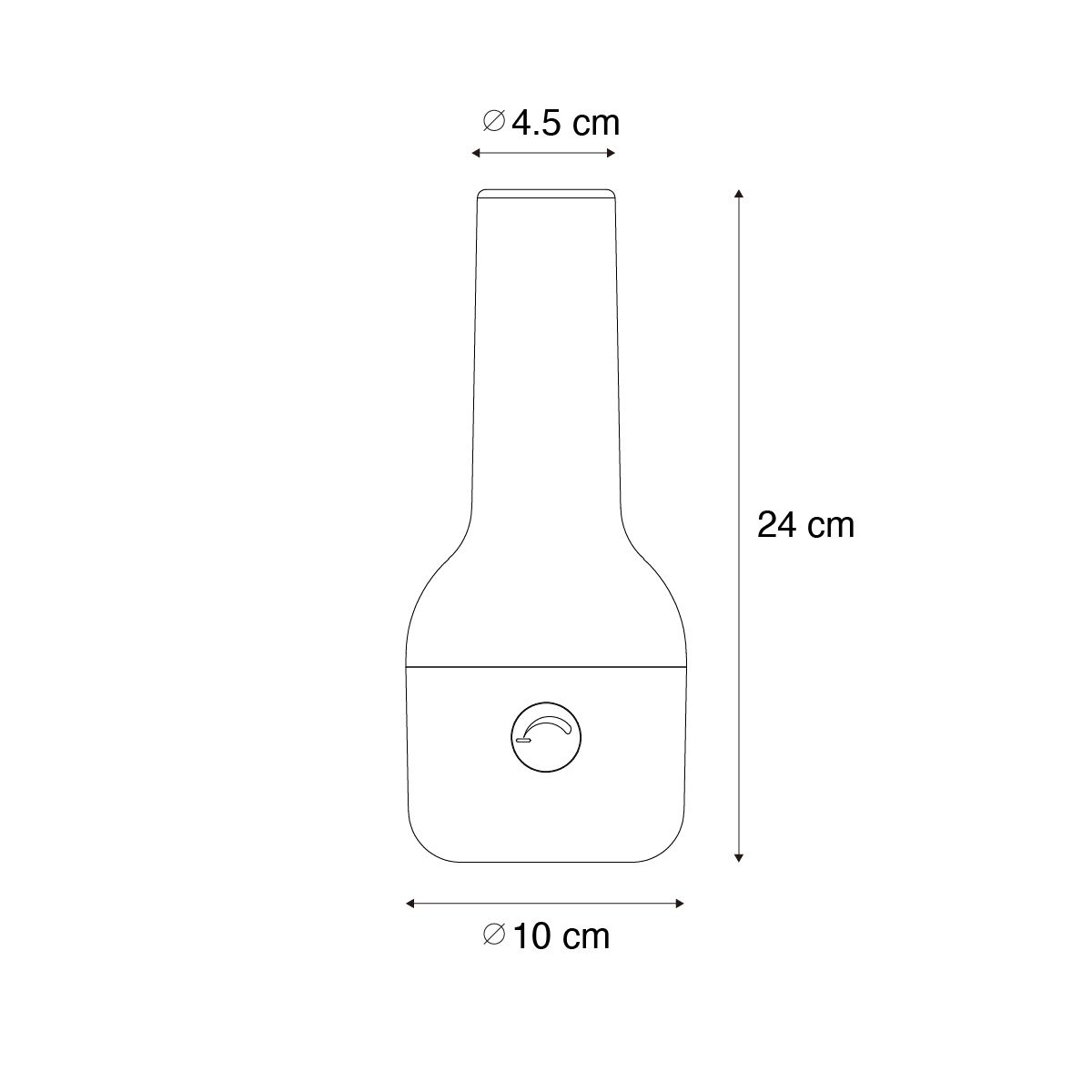 Buiten tafellamp zwart met wit incl. LED oplaadbaar IP44 - Haard