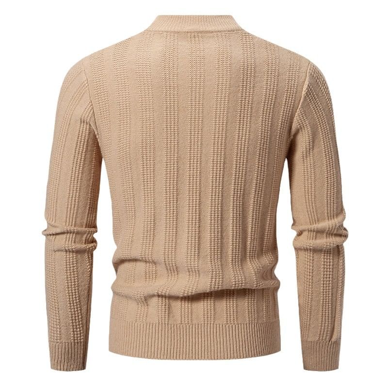 Sunkissed - Tweekleurige gebreide top met lange mouwen en nephals