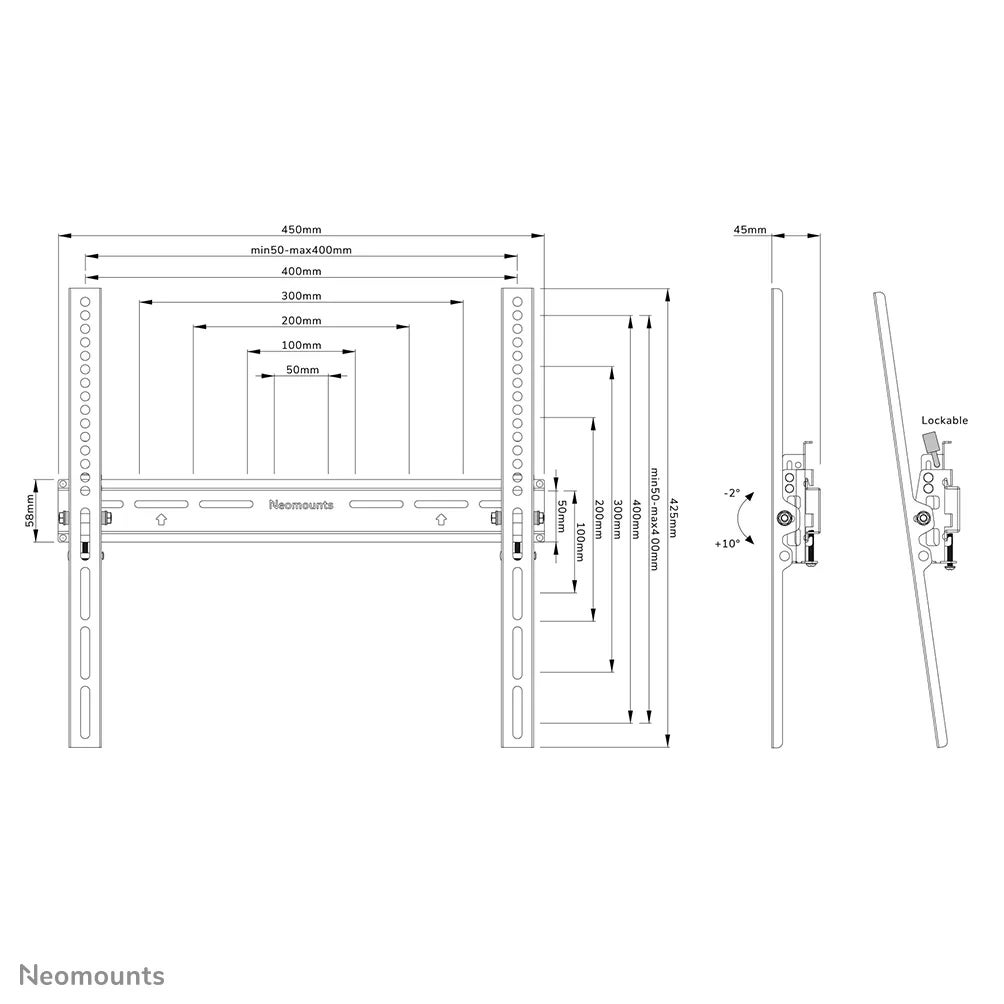 Neomounts WL35-350BL14 muurbeugel voor flatscreen