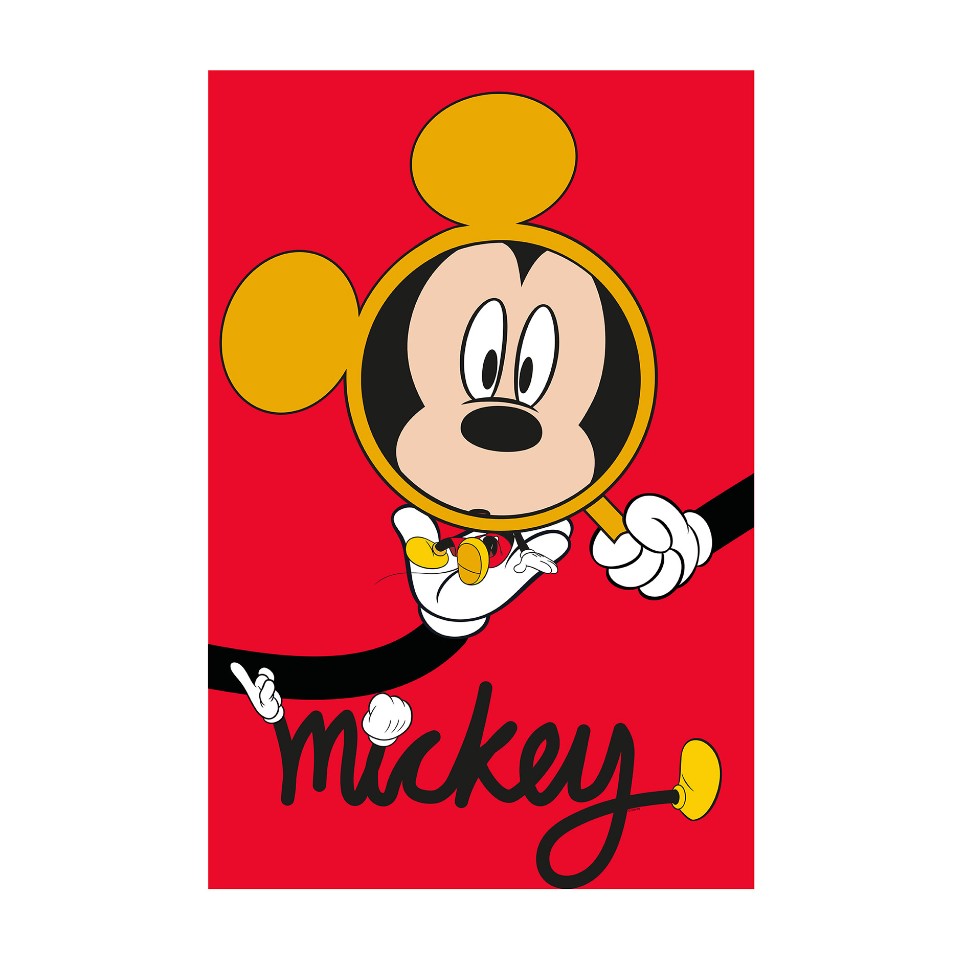 Wandbild MICKEY MOUSE MAGNIFYING GLASS - 50x70 cm