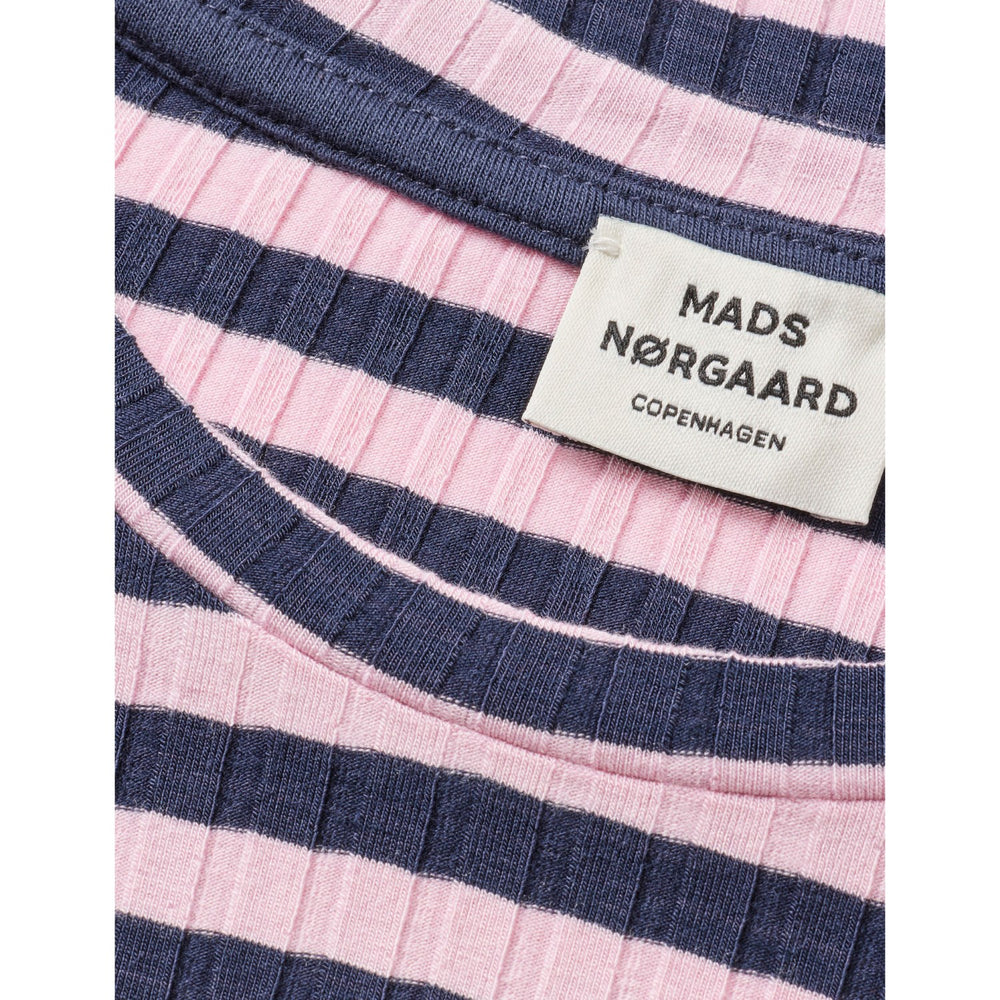 Køb Mads Nørgaard Parisian Night/Parfait Pink 5X5 Classic Stripe Tuviana Tee