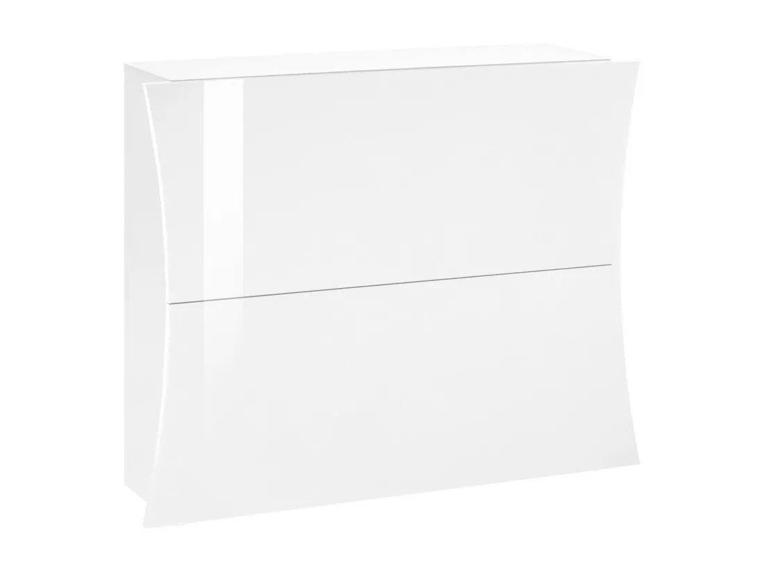 Étagère à chaussures Ddadd, Armoire polyvalente avec 2 portes, Étagère à chaussures d'entrée, 100% Made in Italy, 101x27h82 cm, Blanc brillant