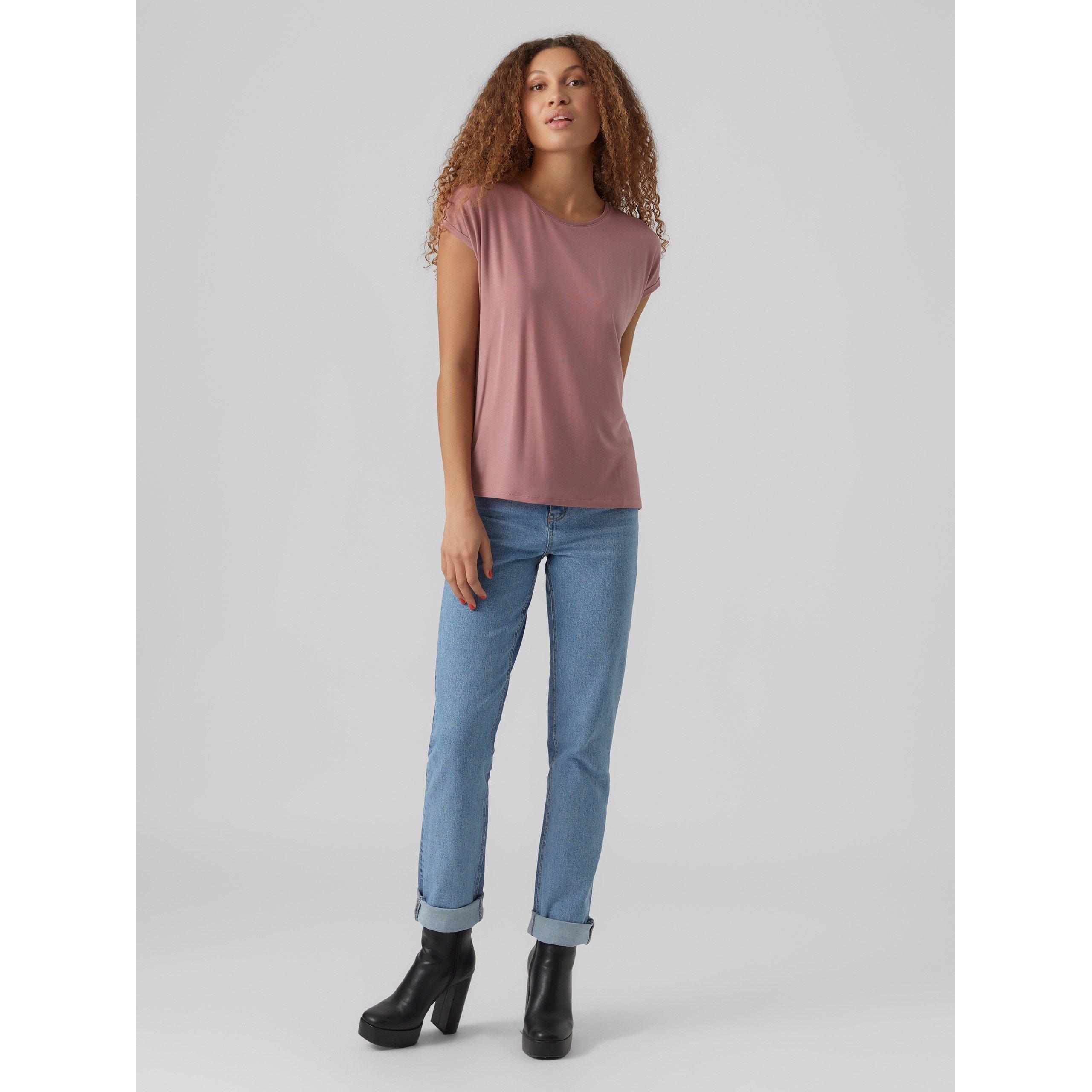 Vero Moda VM Ava Plain Short Sleeve T Shirt Womens