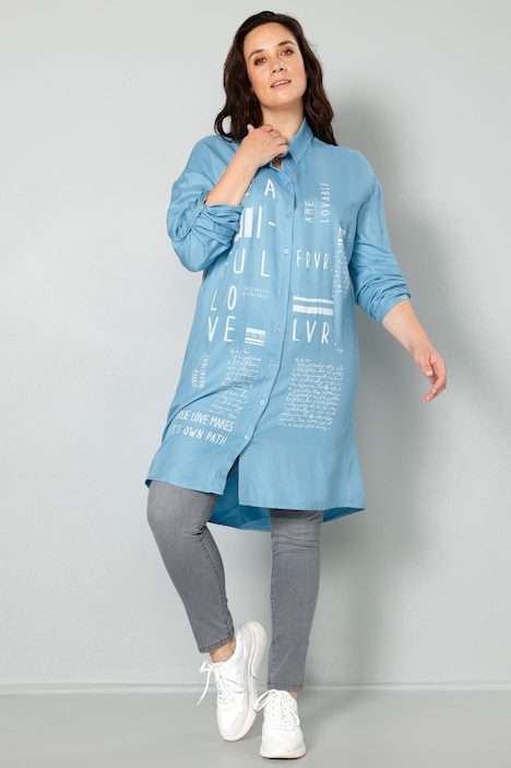 Longbluse, Hemdkragen, Langarm