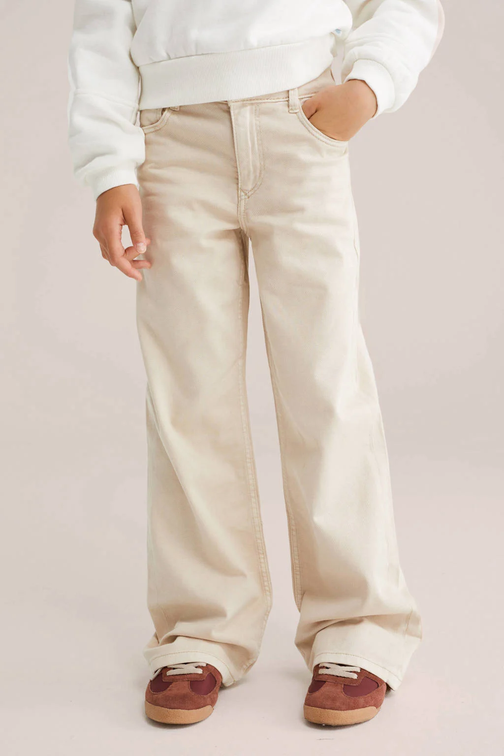 WE Fashion Blue Ridge high waist loose fit jeans beige