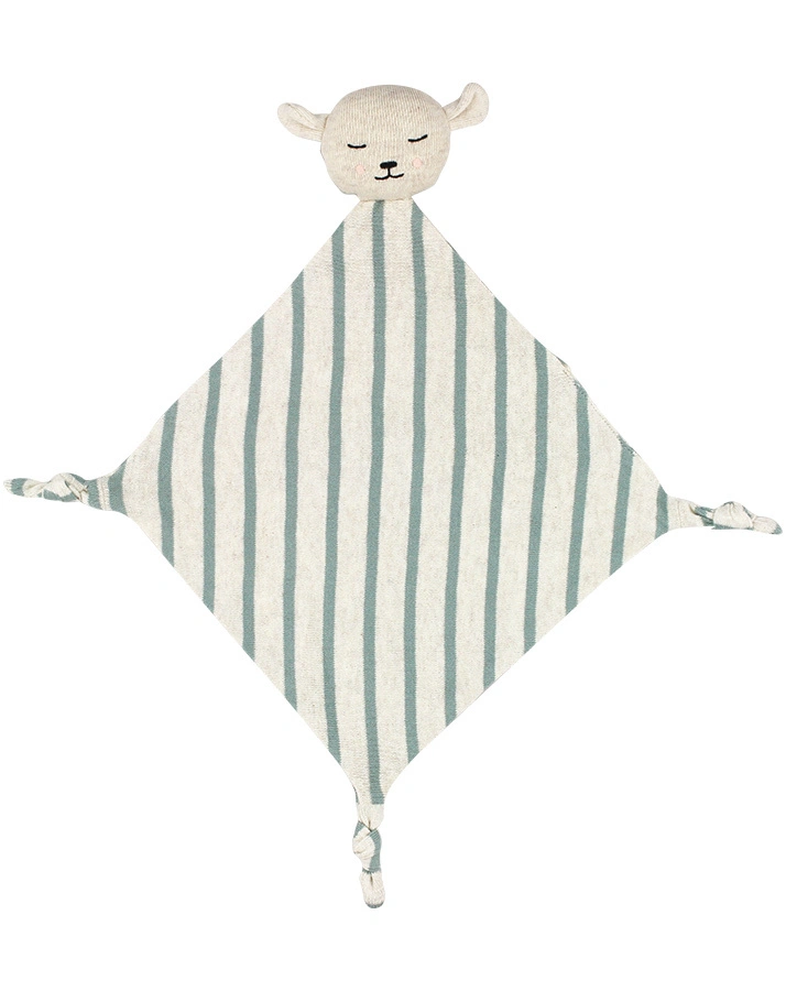 Schnuffeltuch LAMM gestreift in offwhite/aqua